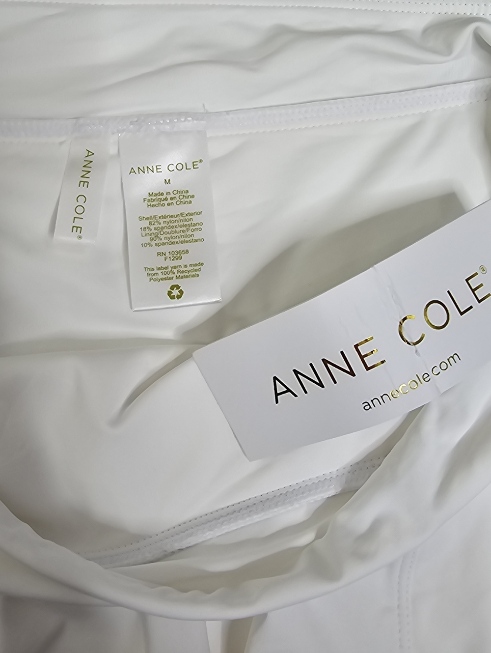Anne Cole White Swim Skirt Bottom Size Medium - Picture 6 of 7